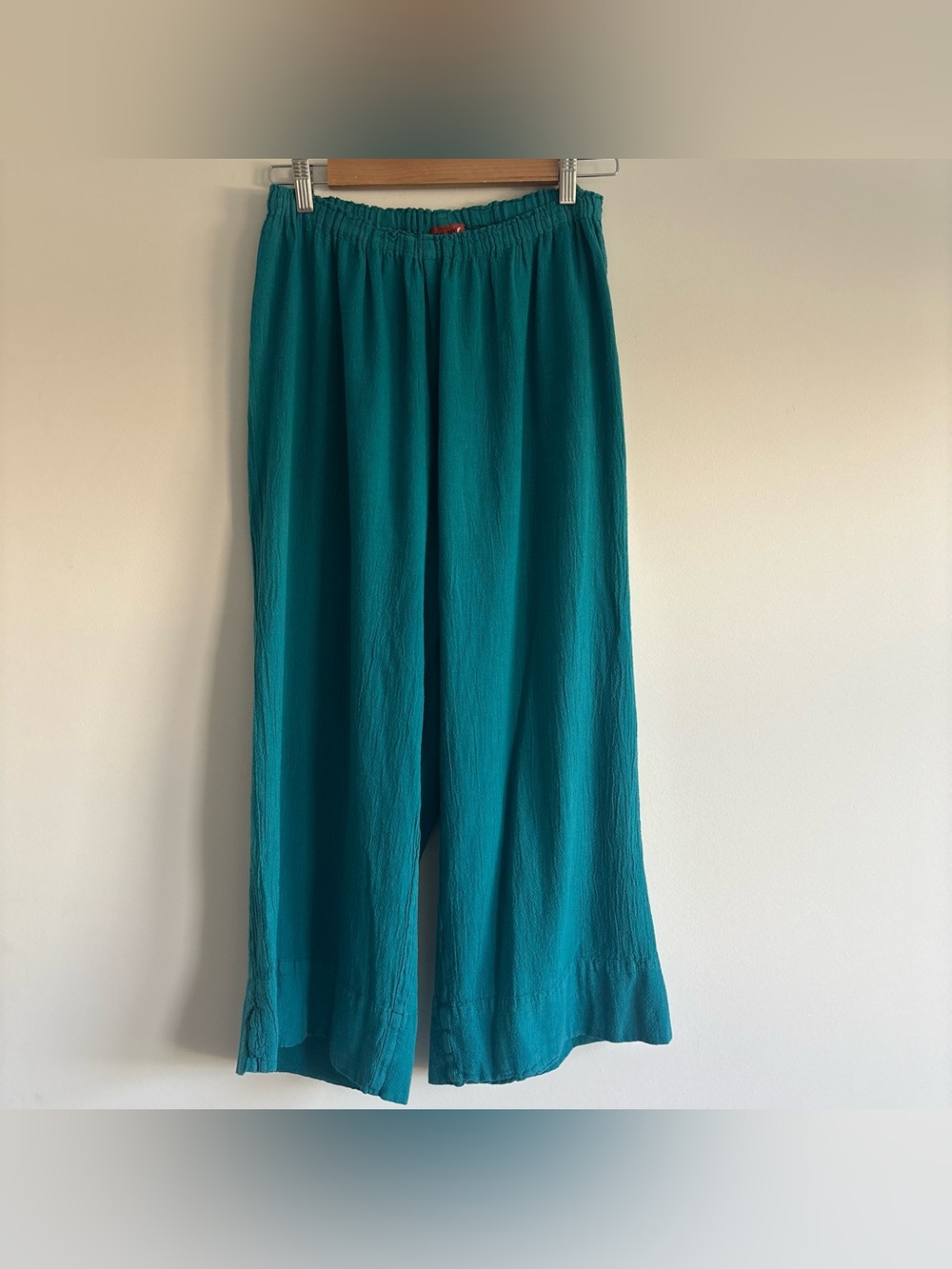 Boho Oh My Gauze Teal wide leg pants size 1